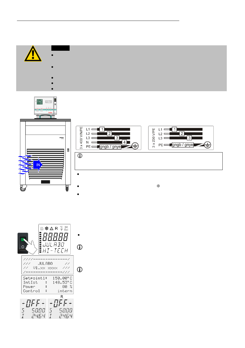 Operating procedures 6.1. power connection, Switching on / selecting the language | JULABO FP51-SL Ultra-Low Refrigerated Circulators User Manual | Page 24 / 90