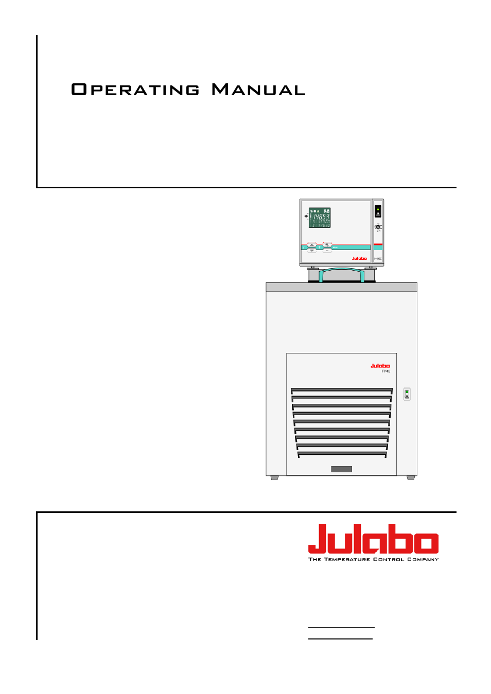 JULABO FP45-HE Refrigerated and Heating Circulators User Manual | 79 pages