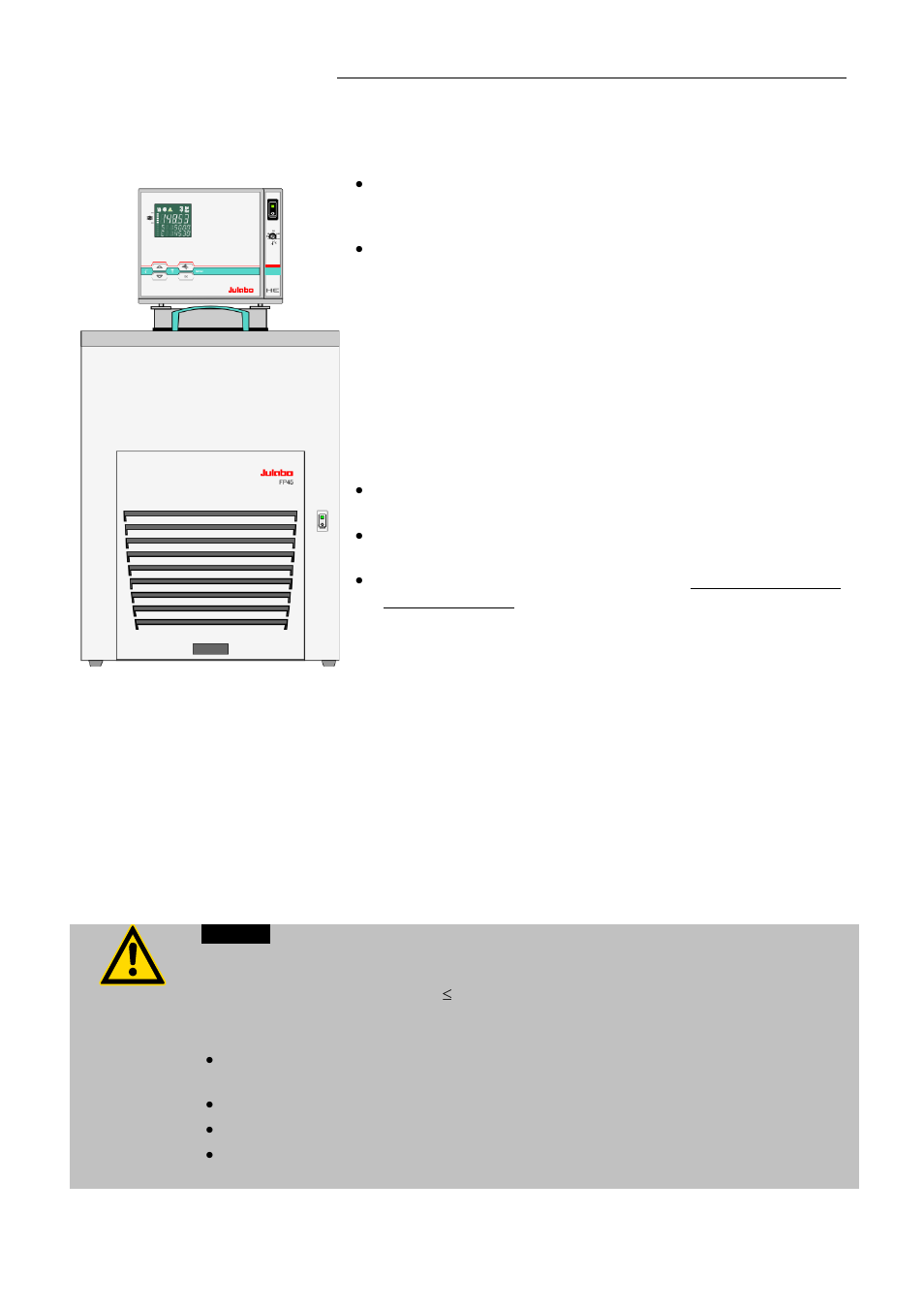 Preparations, Installation, Bath fluids | JULABO FP45-HE Refrigerated and Heating Circulators User Manual | Page 19 / 79