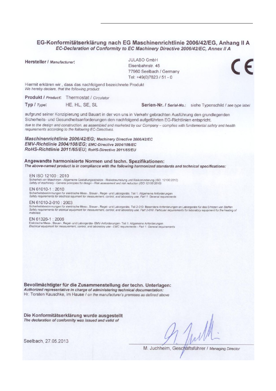 Ec conformity | JULABO FP45-HE Refrigerated and Heating Circulators User Manual | Page 9 / 79