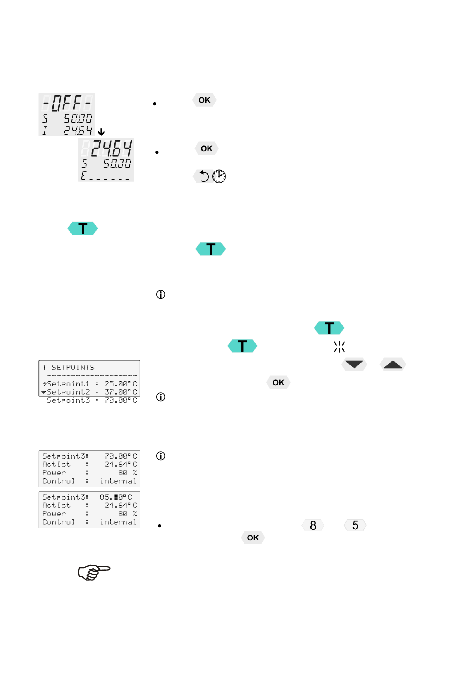 Start - stop, Setting of temperatures | JULABO SL-26 Heating Circulators User Manual | Page 25 / 89