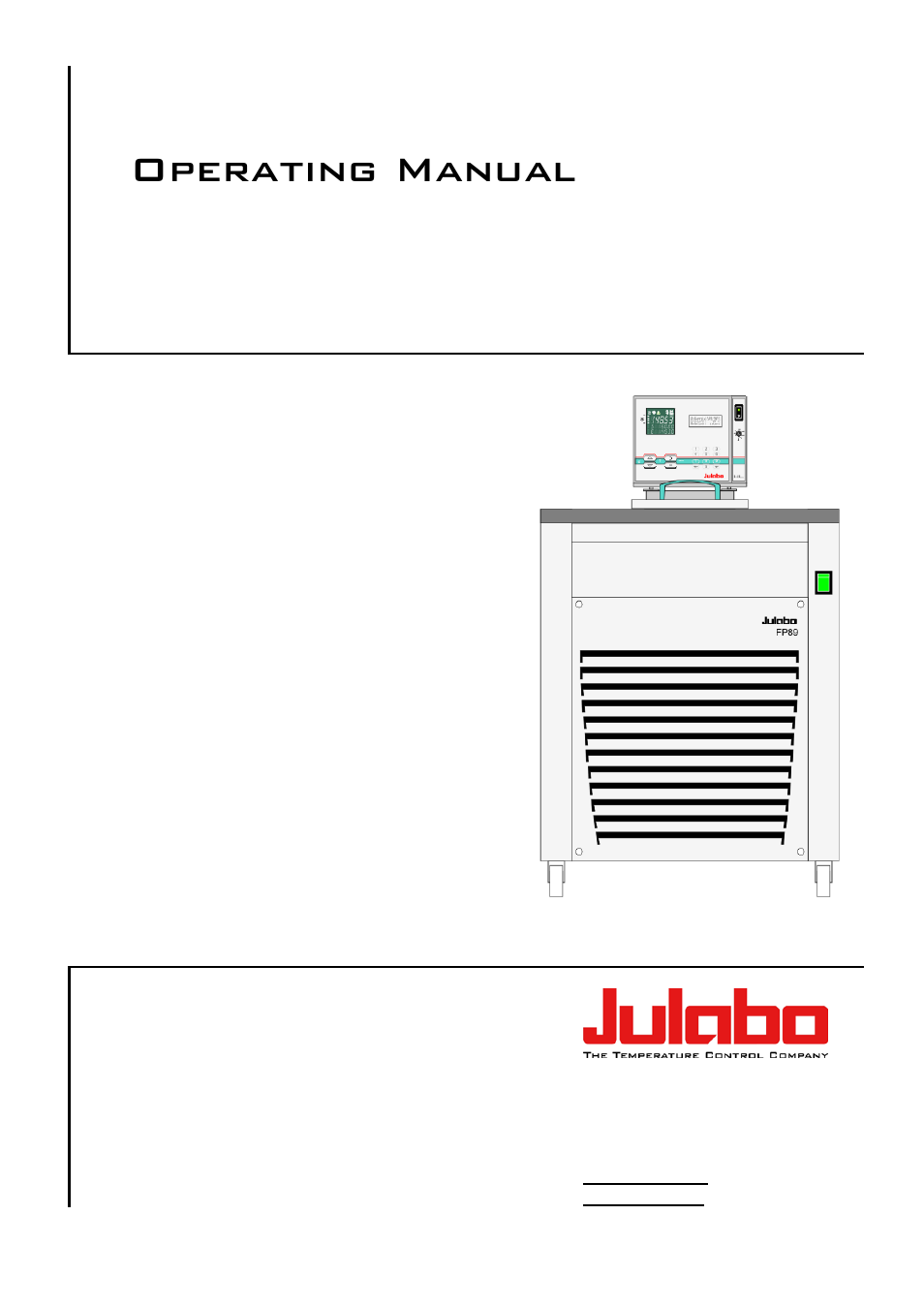 JULABO FW95-SL Ultra-Low Refrigerated Circulators User Manual | 93 pages