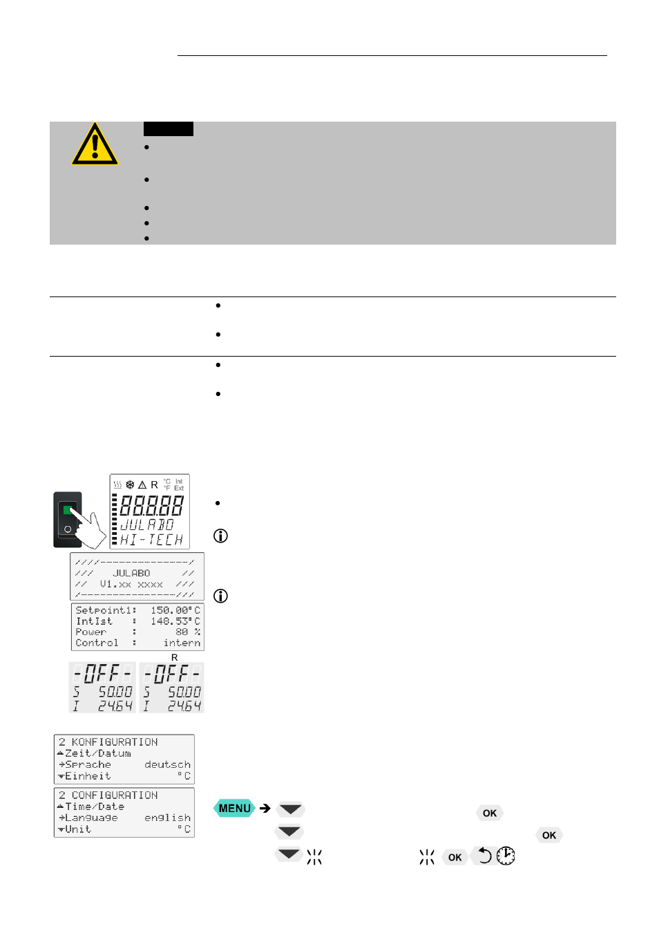 Operating procedures, Power connection, Switching on / selecting the language | Switching on the circulator, Operating procedures 6.1. power connection | JULABO FW95-SL Ultra-Low Refrigerated Circulators User Manual | Page 27 / 93