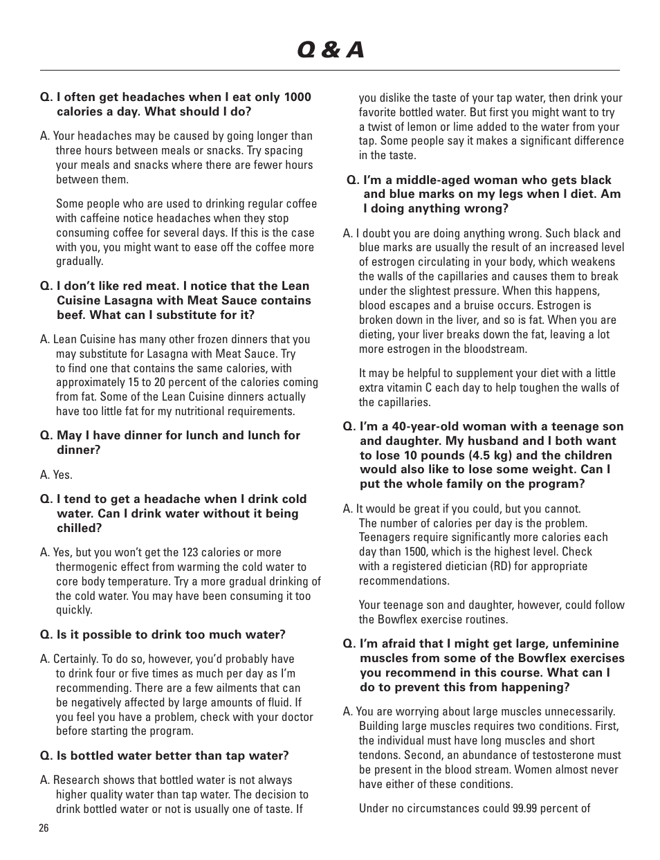 Q & a | Bowflex Elite™ Plus home gym User Manual | Page 50 / 94