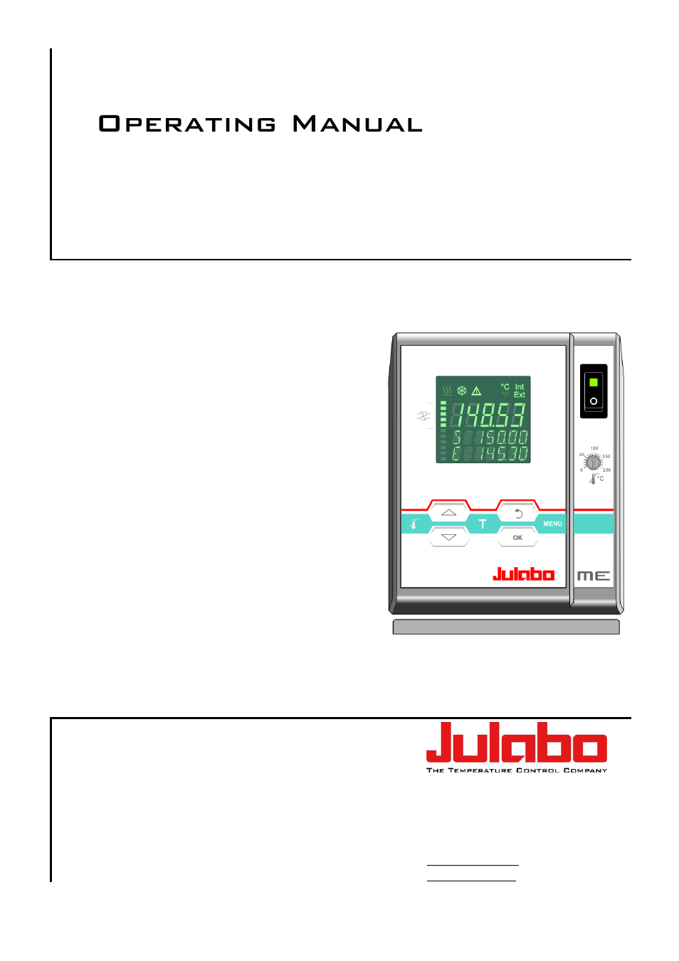 JULABO ME Heating Immersion Circulator User Manual | 61 pages