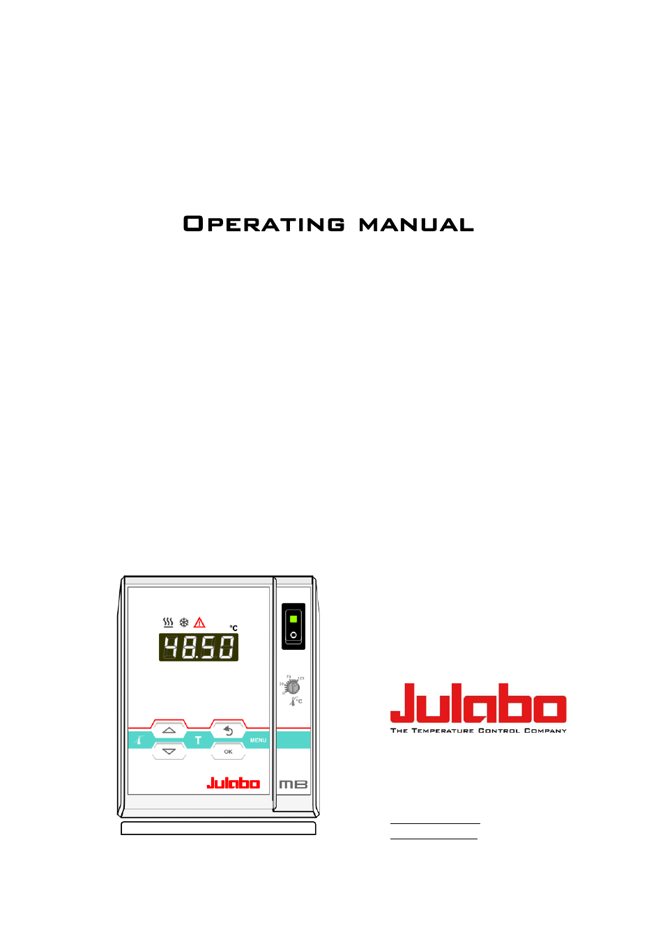 JULABO MB Heating Immersion Circulator User Manual | 48 pages