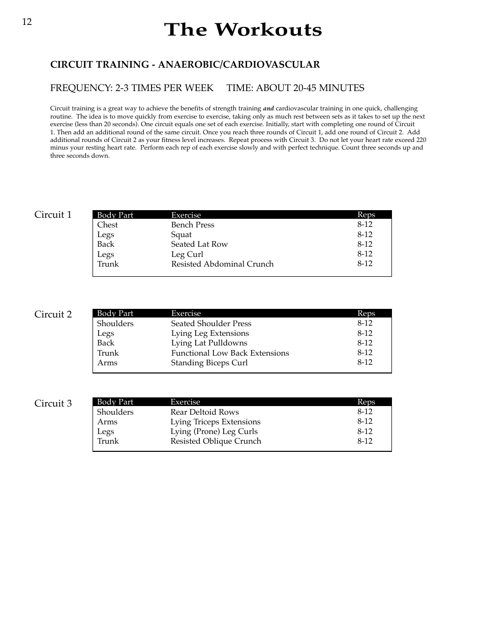 The workouts | Bowflex Motivator Strength Training System User Manual | Page 14 / 48