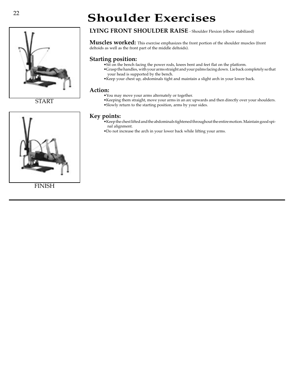 Shoulder exercises | Bowflex Motivator Strength Training System User Manual | Page 24 / 48