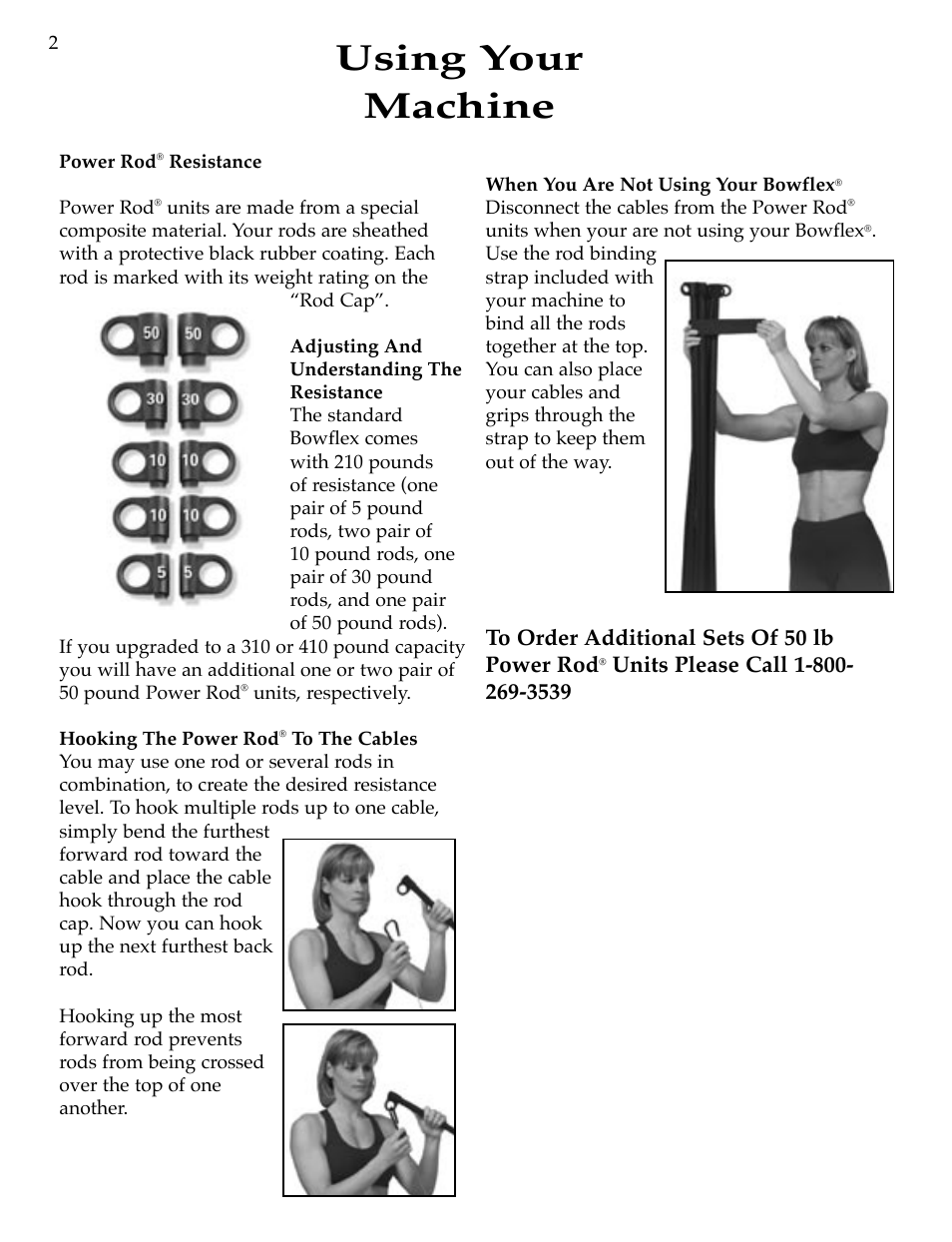 Using your machine | Bowflex Motivator Strength Training System User Manual | Page 4 / 48