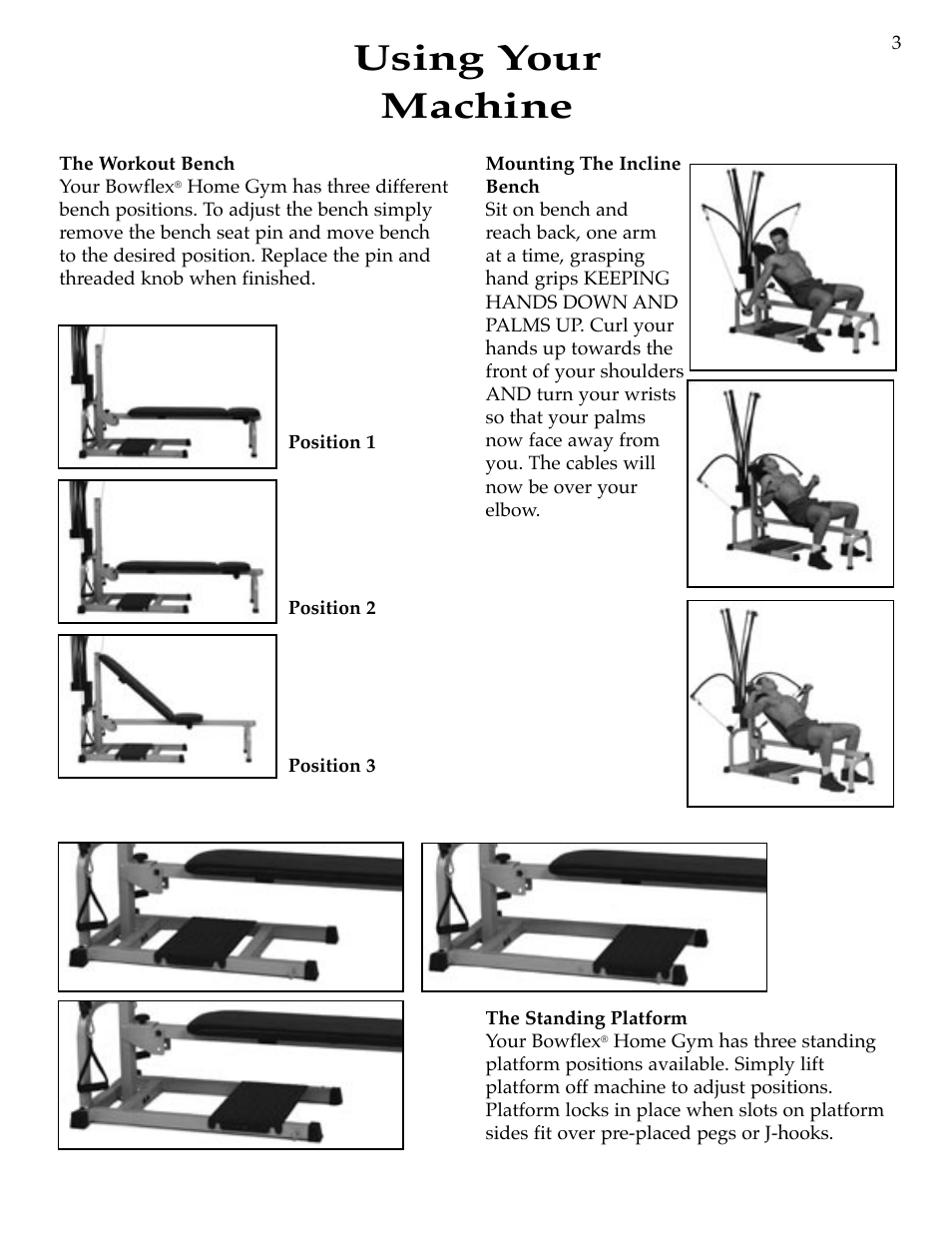 Using your machine | Bowflex Motivator Strength Training System User Manual | Page 5 / 48