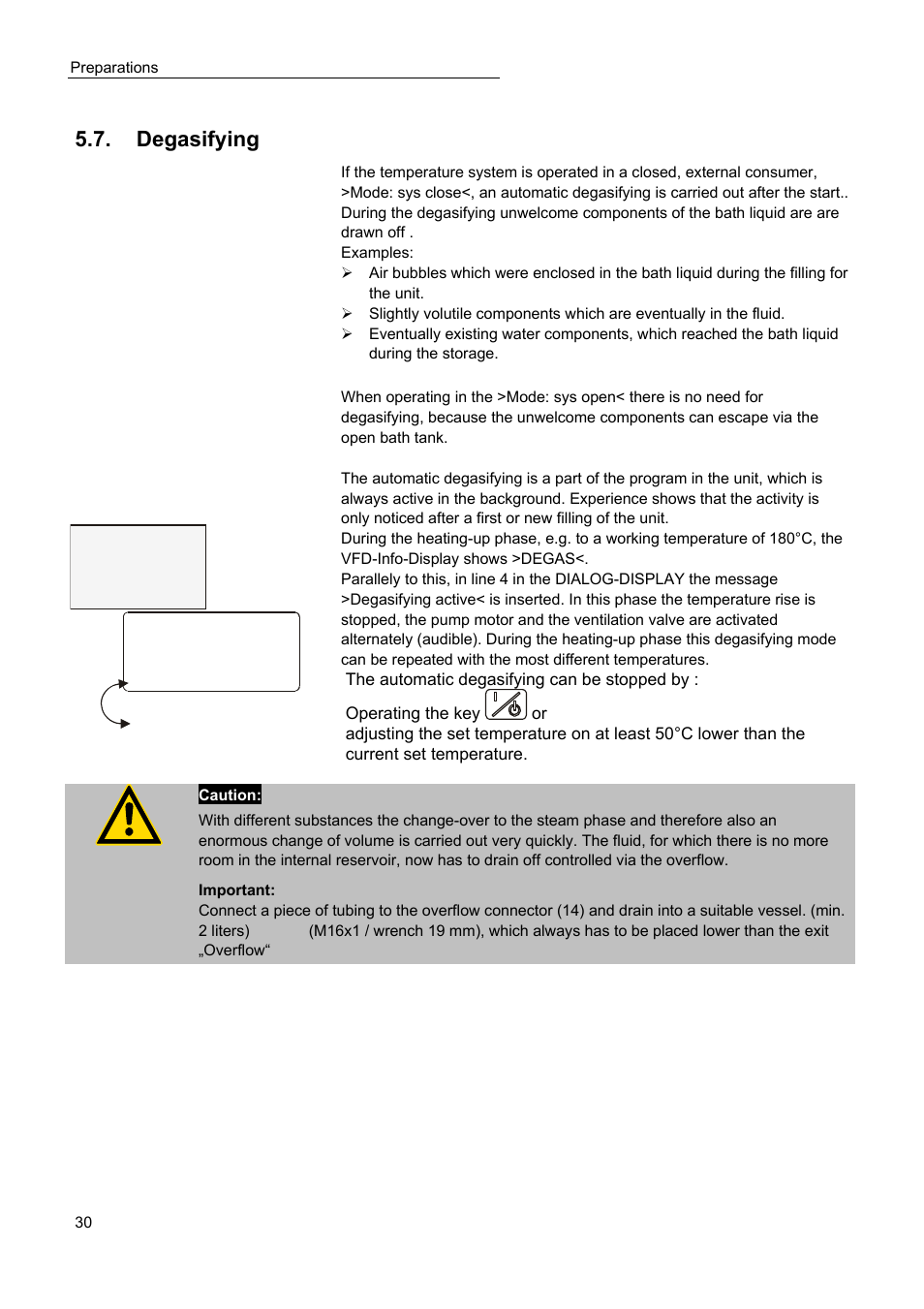 Degasifying | JULABO Magnum 91 Temperature System User Manual | Page 30 / 77