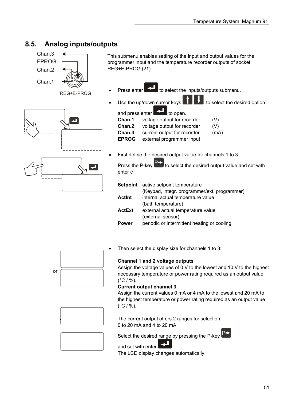 Analog inputs/outputs | JULABO Magnum 91 Temperature System User Manual | Page 51 / 77