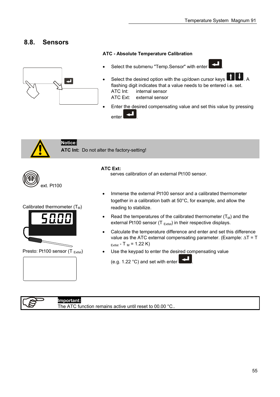 Sensors | JULABO Magnum 91 Temperature System User Manual | Page 55 / 77
