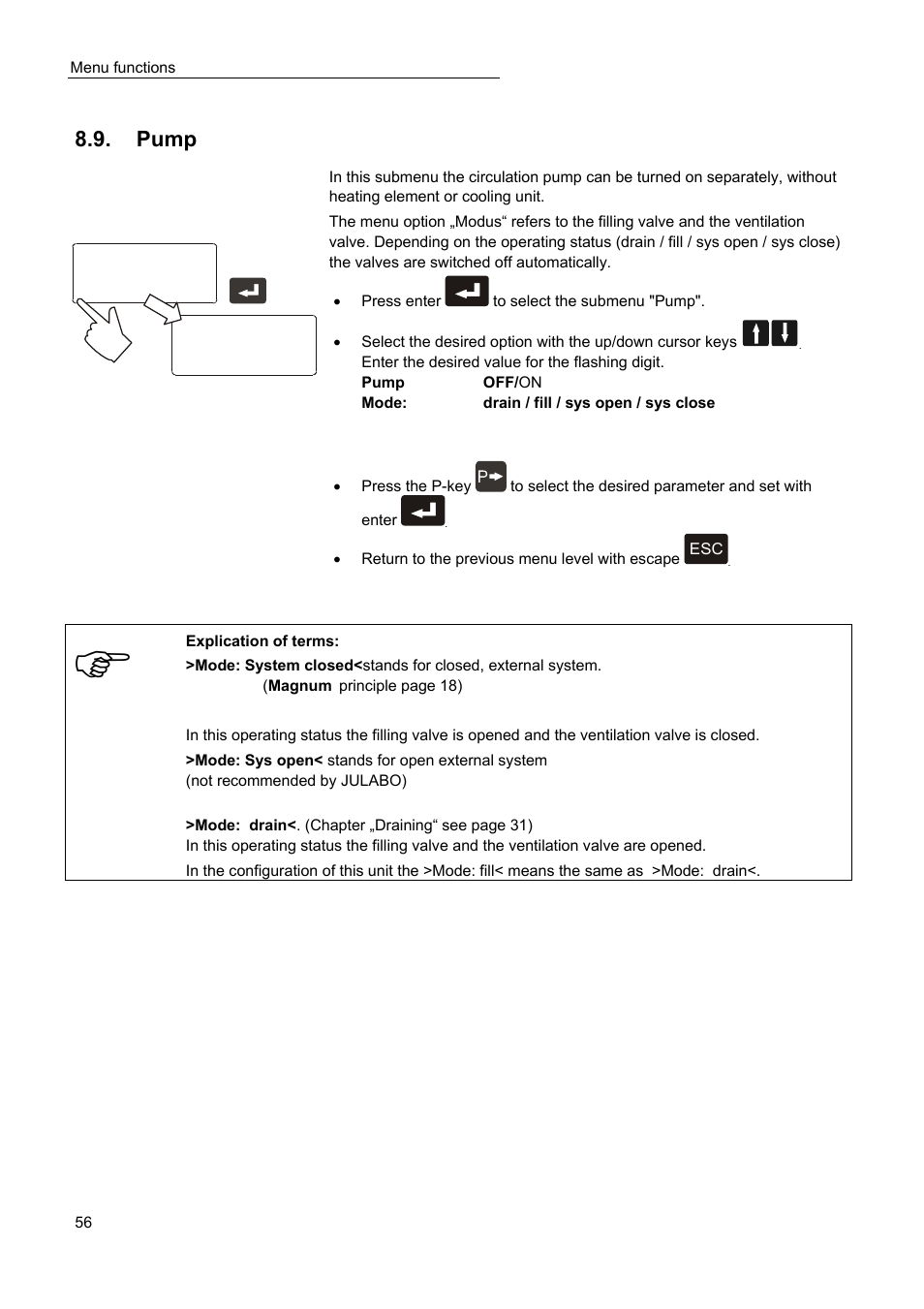 Pump | JULABO Magnum 91 Temperature System User Manual | Page 56 / 77