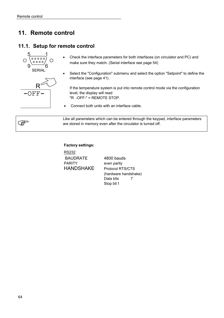 Remote control | JULABO Magnum 91 Temperature System User Manual | Page 64 / 77