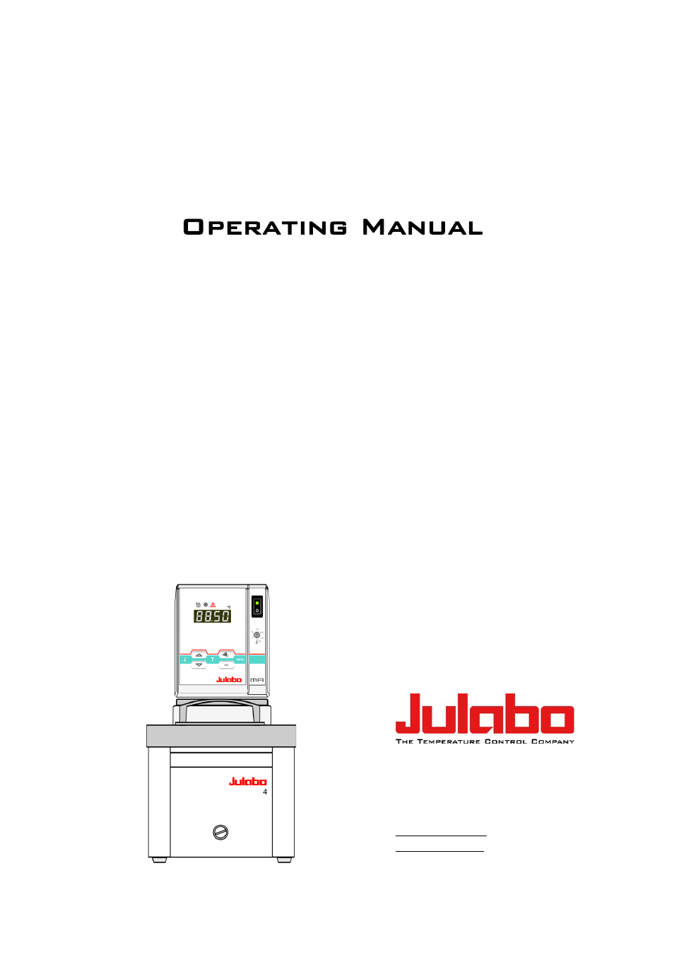 JULABO MA-26 Heating Circulators User Manual | 51 pages