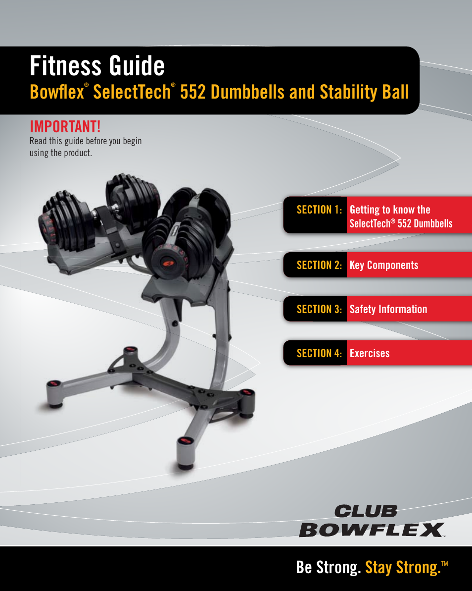 Bowflex SELECTTECH 552 User Manual | 7 pages