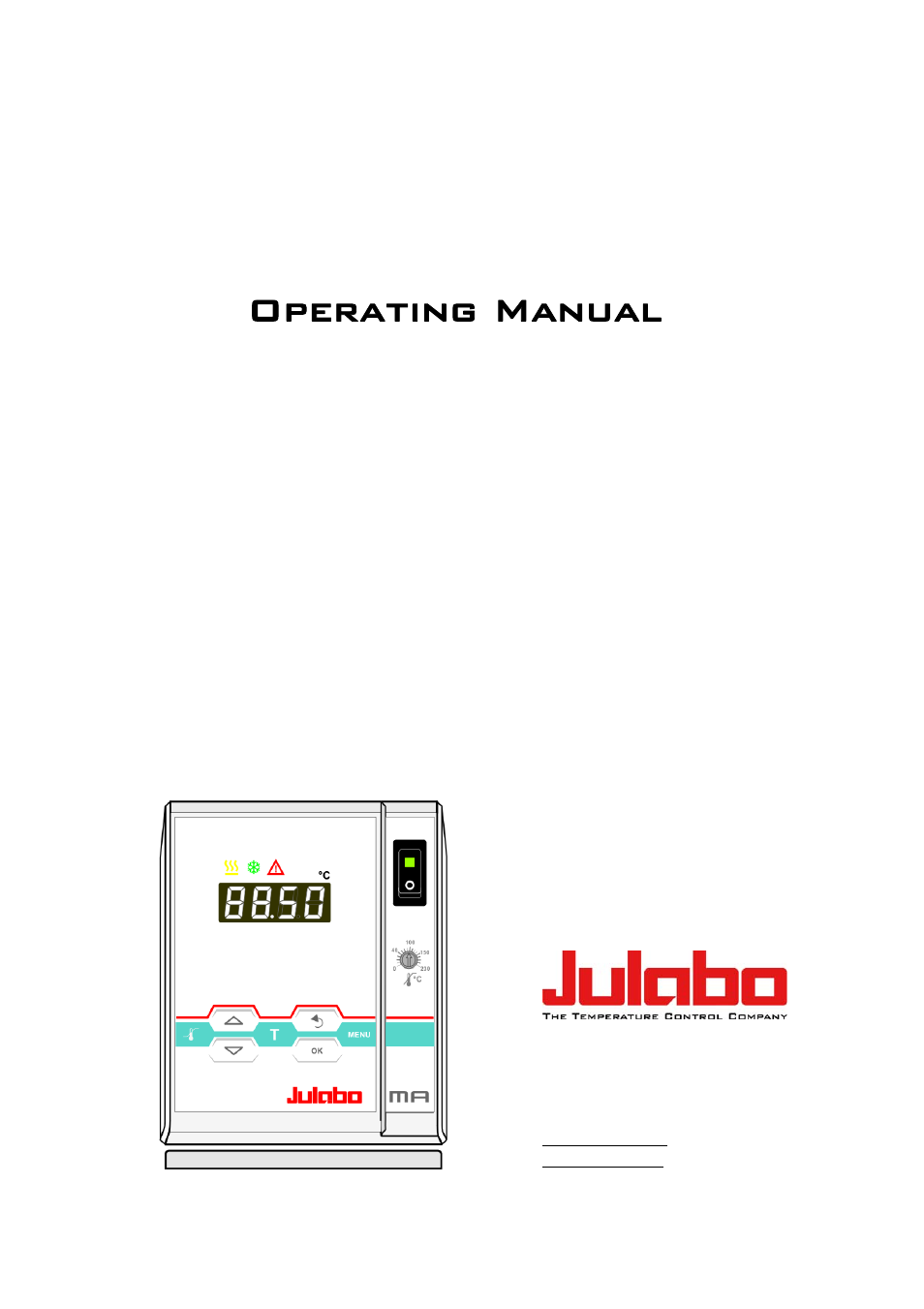 JULABO MA Heating Immersion Circulator User Manual | 50 pages