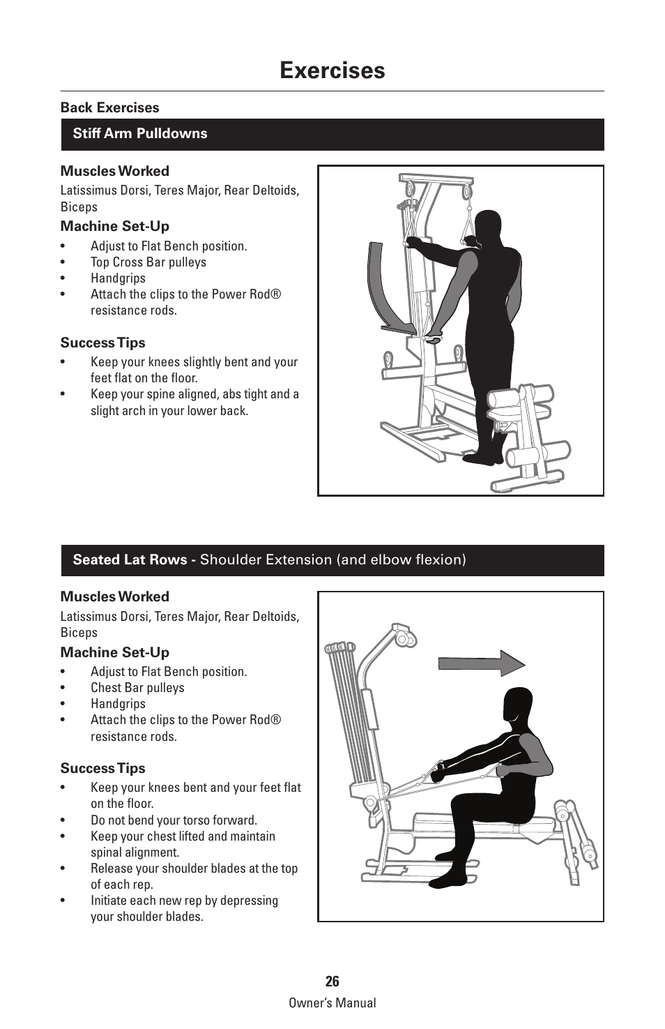Exercises | Bowflex Classic Home Gym User Manual | Page 26 / 36
