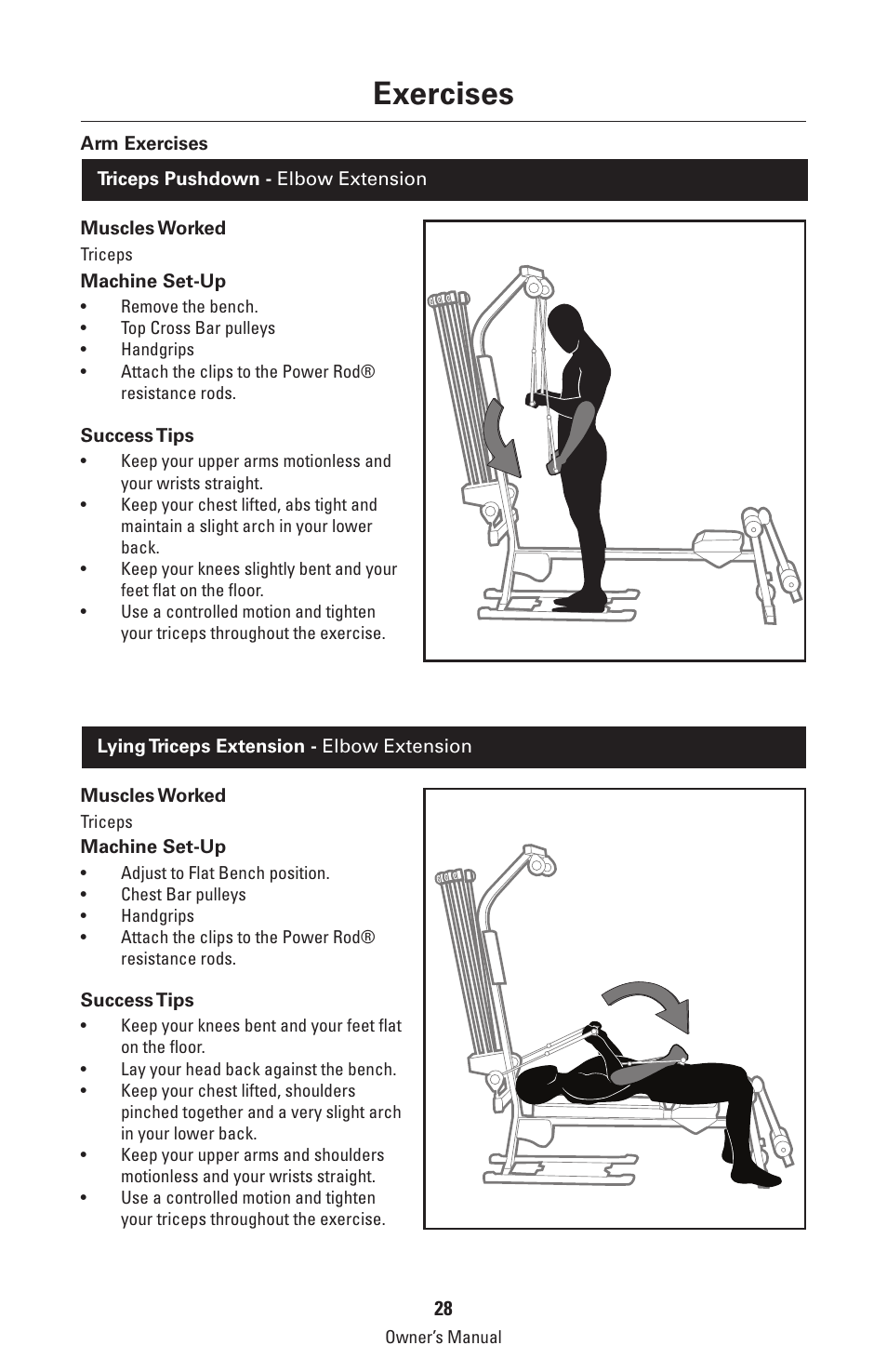Exercises | Bowflex Classic Home Gym User Manual | Page 28 / 36
