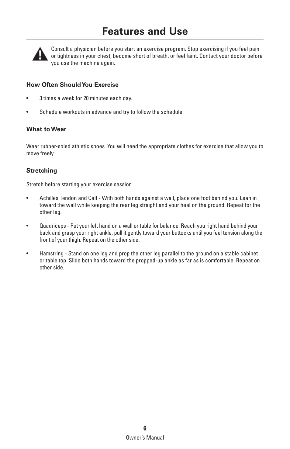 Features and use | Bowflex Classic Home Gym User Manual | Page 6 / 36