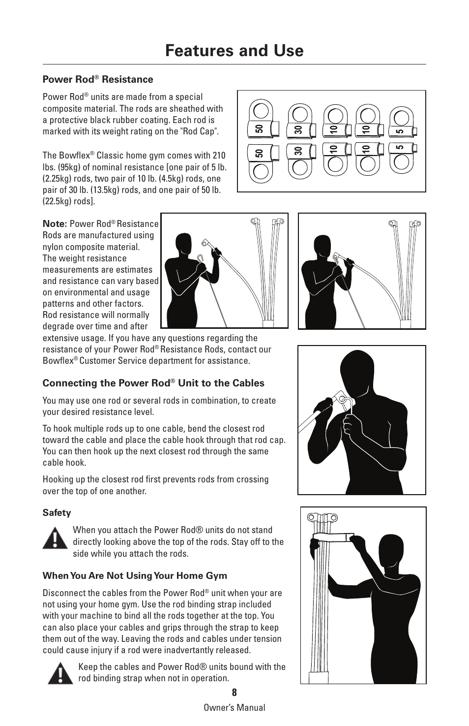 Features and use | Bowflex Classic Home Gym User Manual | Page 8 / 36