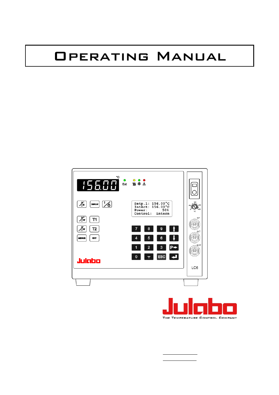 JULABO LC 6 Programmable Controller User Manual | 50 pages