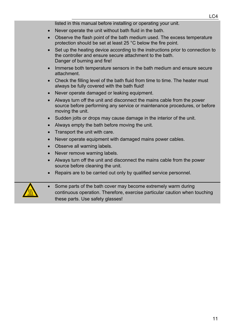 JULABO LC 4 Temperature controller User Manual | Page 11 / 35