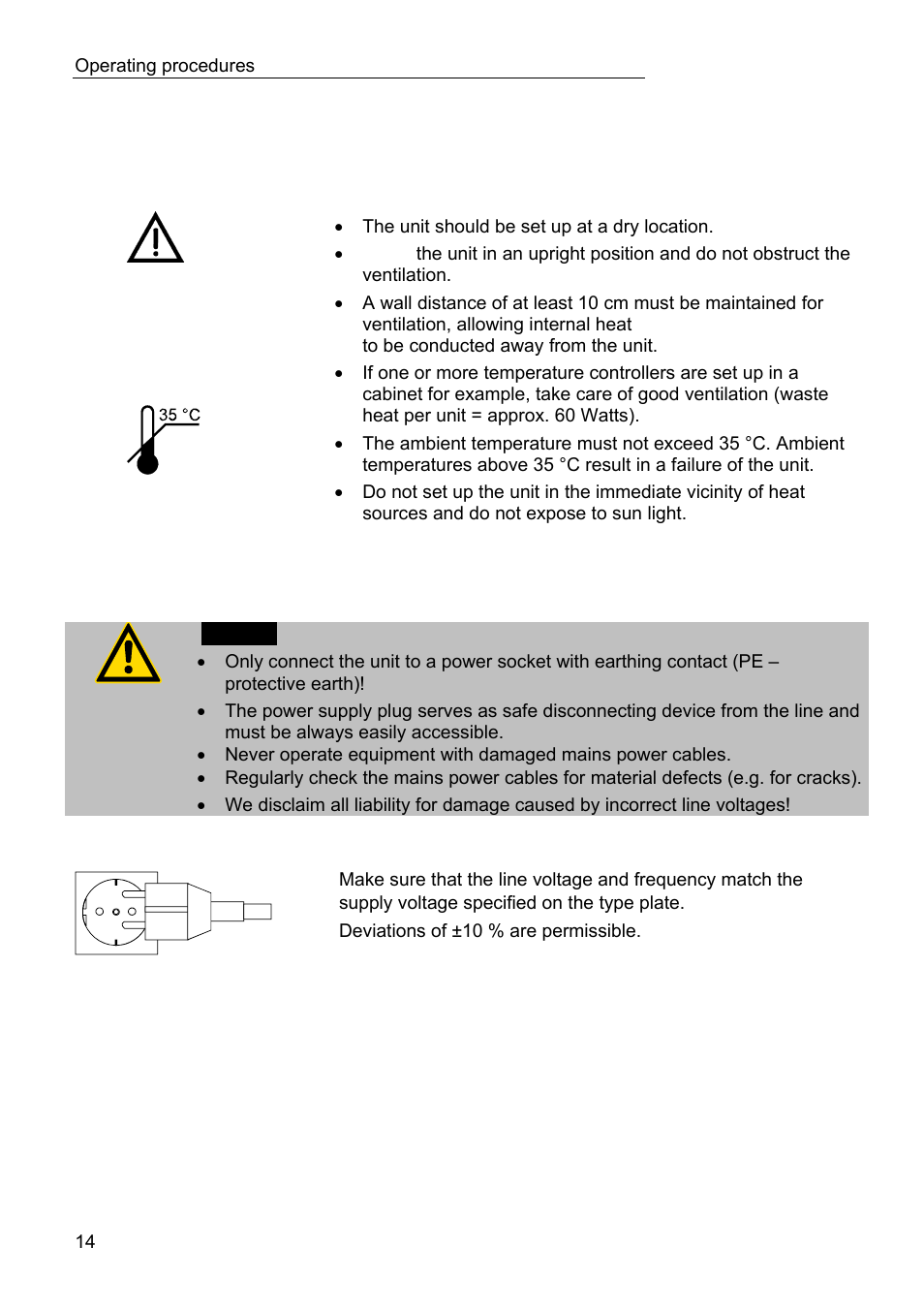 Operating procedures | JULABO LC 4 Temperature controller User Manual | Page 14 / 35