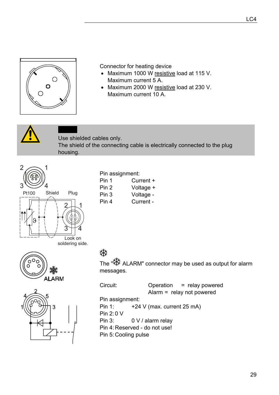 Electrical connections | JULABO LC 4 Temperature controller User Manual | Page 29 / 35