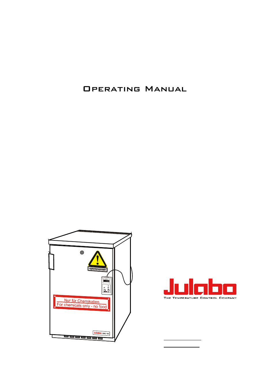 JULABO KRC 180 Refrigerators for chemicals User Manual | 20 pages