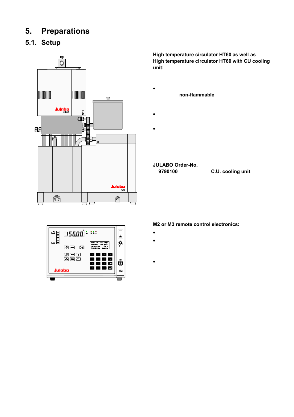 Preparations, Setup | JULABO HT60-M3 High Temperature Circulator User Manual | Page 25 / 70