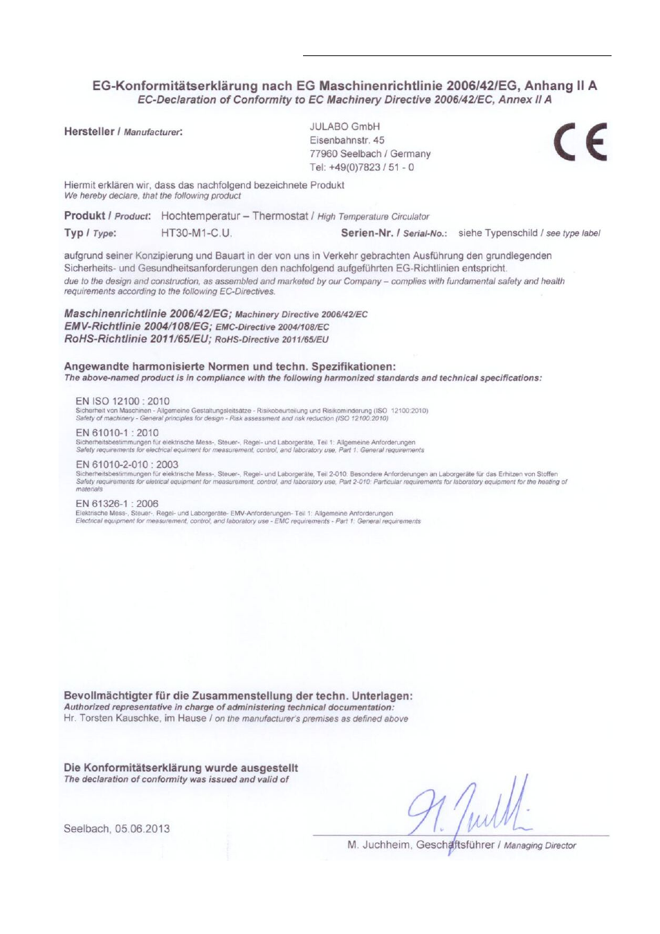 JULABO HT30-M1 High Temperature Circulator User Manual | Page 9 / 67