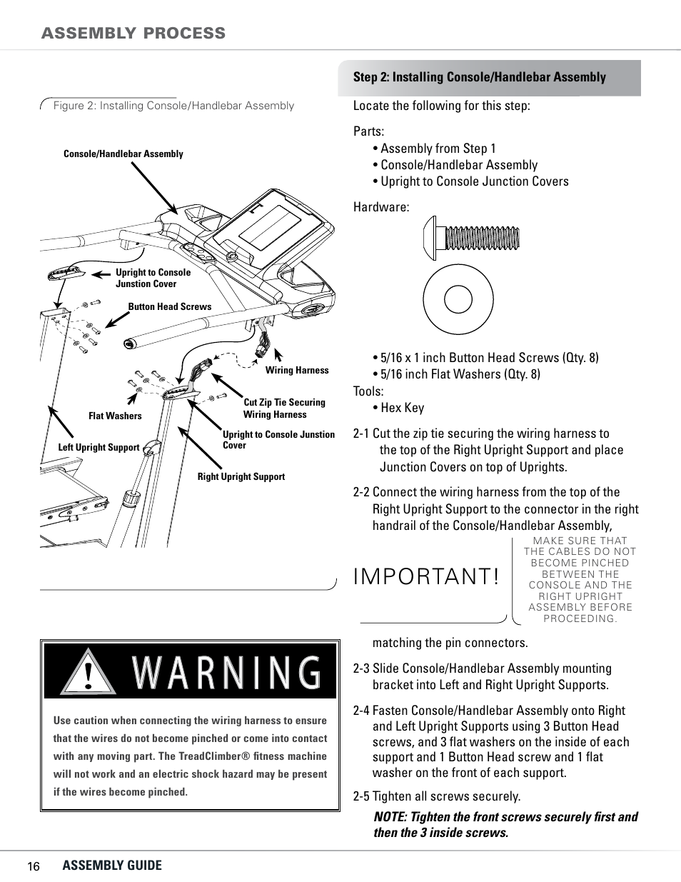 Important | Bowflex TC5300 User Manual | Page 20 / 76