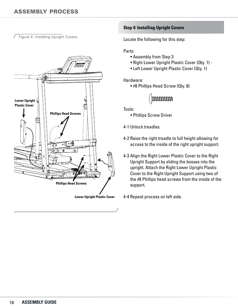 Assembly process | Bowflex TC5300 User Manual | Page 22 / 76
