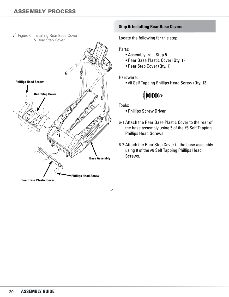 Assembly process | Bowflex TC5300 User Manual | Page 24 / 76
