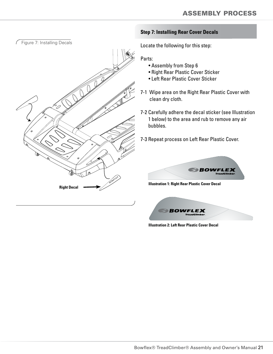 Assembly process | Bowflex TC5300 User Manual | Page 25 / 76
