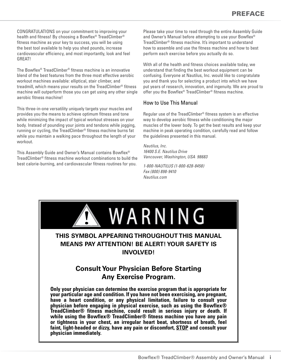 Bowflex TC5300 User Manual | Page 3 / 76