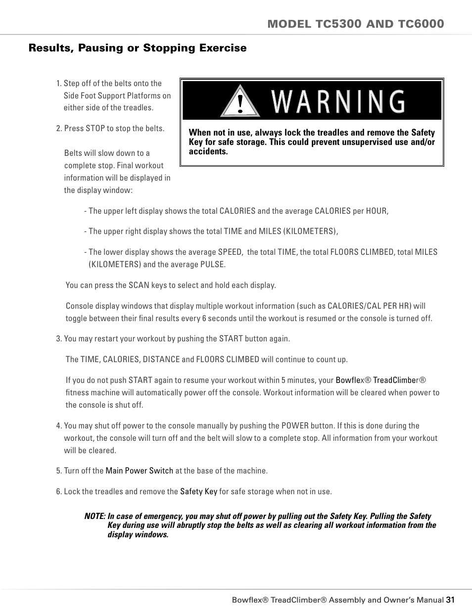 Bowflex TC5300 User Manual | Page 35 / 76