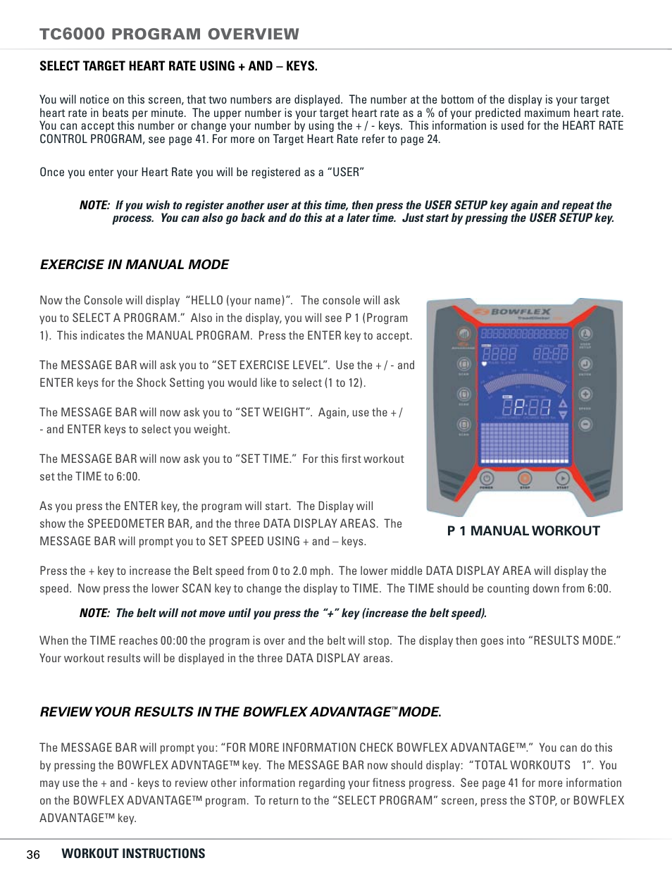 Program overview | Bowflex TC5300 User Manual | Page 40 / 76