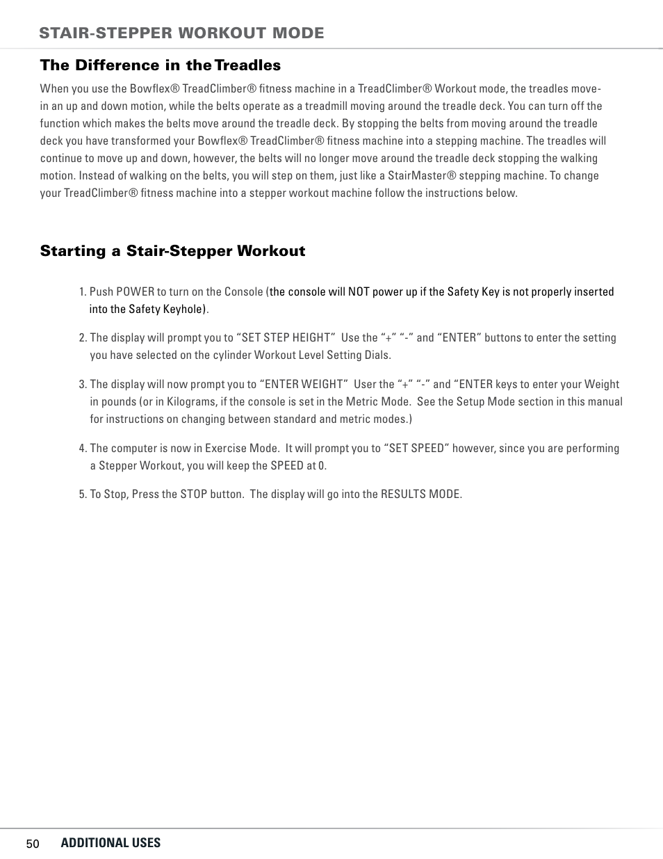 Bowflex TC5300 User Manual | Page 54 / 76