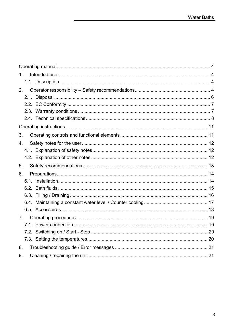 JULABO TW20 Water Baths User Manual | Page 3 / 22