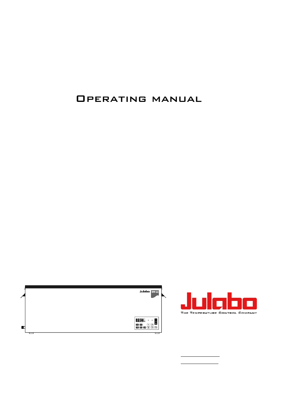 JULABO SW23 Shaking Water Baths User Manual | 39 pages