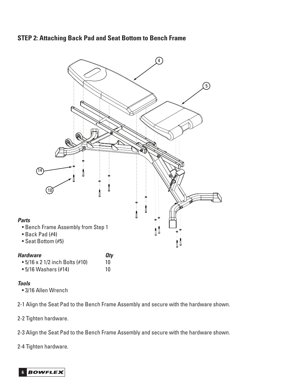 Bowflex SelectTech 3.1 Bench User Manual | Page 8 / 16