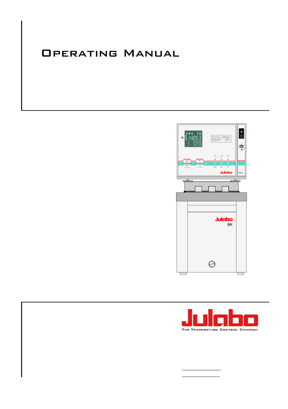 JULABO SL-14K Calibration Baths User Manual | 88 pages