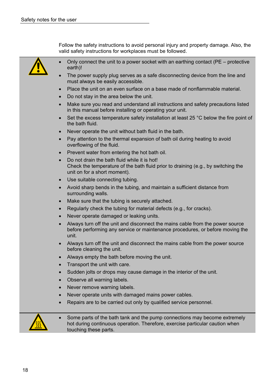 Safety instructions | JULABO SC 10000w Eco-Series Recirculating Coolers User Manual | Page 18 / 48