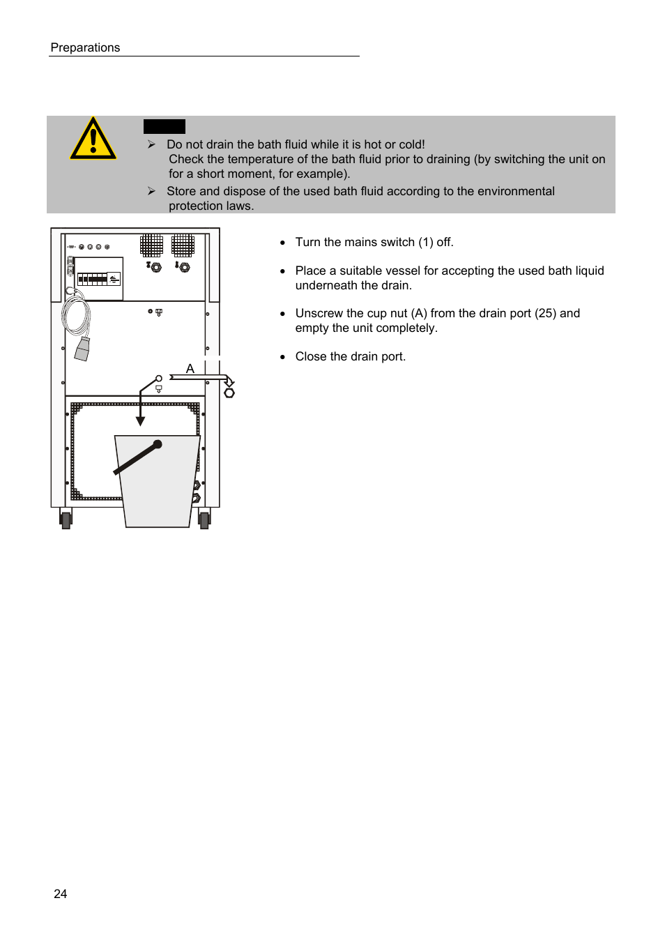 Draining | JULABO SC 10000w Eco-Series Recirculating Coolers User Manual | Page 24 / 48