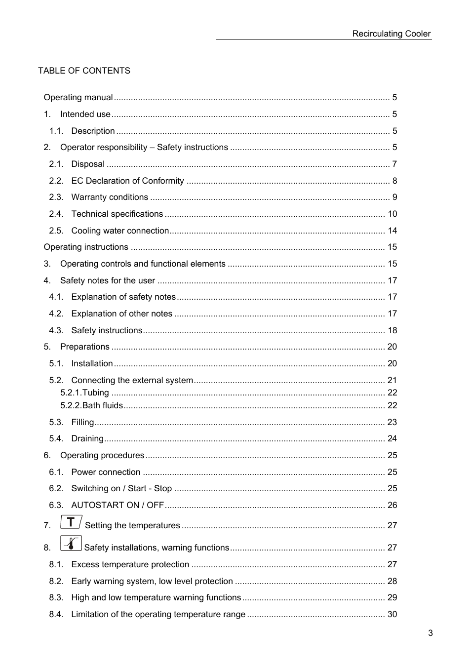 JULABO SC 10000w Eco-Series Recirculating Coolers User Manual | Page 3 / 48