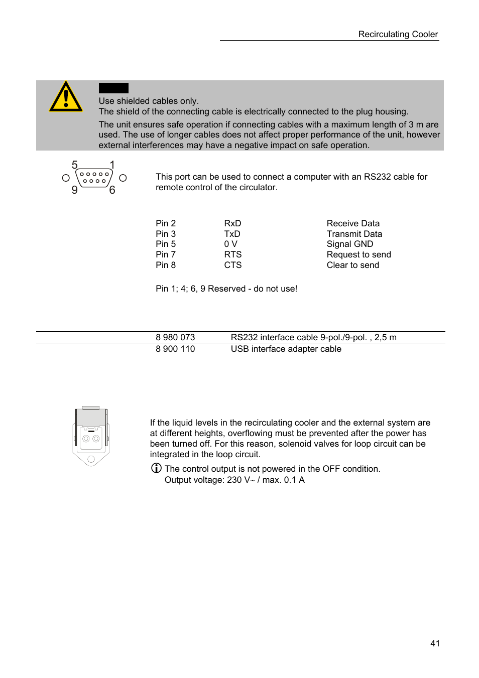 Electrical connections | JULABO SC 10000w Eco-Series Recirculating Coolers User Manual | Page 41 / 48