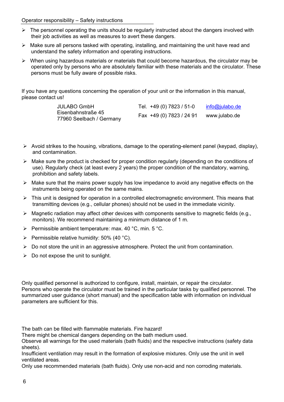 JULABO SC 10000w Eco-Series Recirculating Coolers User Manual | Page 6 / 48